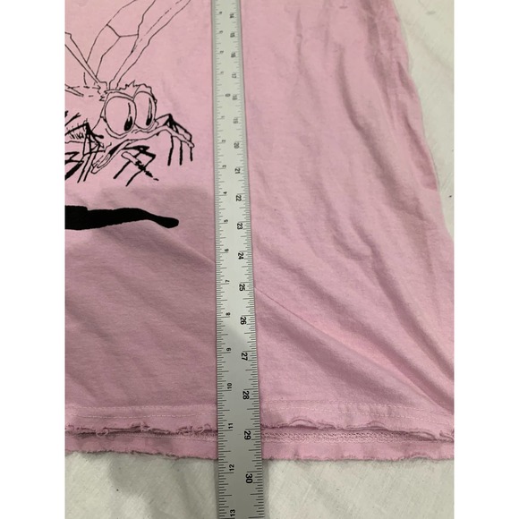 ACDC Pink Graphic Tee Fly Raw Cut Hem Size L/XL new - Picture 6 of 10